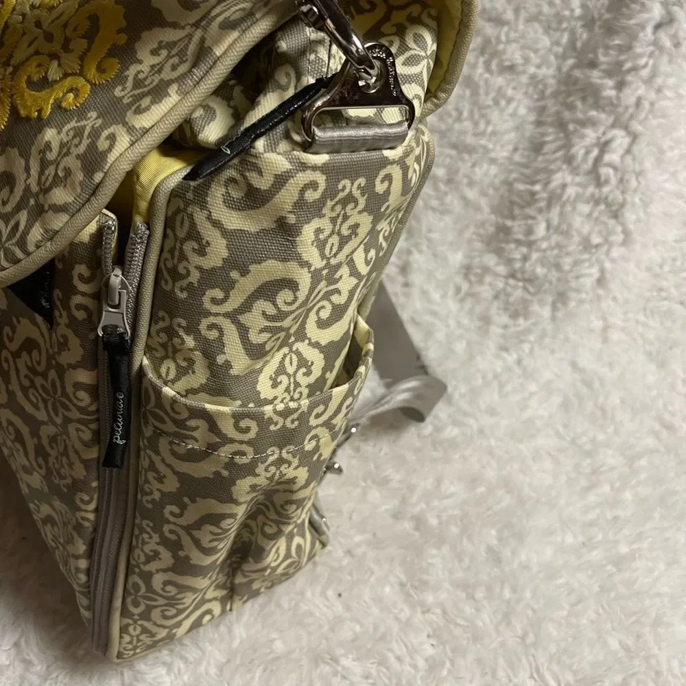 Petunia Pickle Bottom Diaper Bag Shoulder Strap /Backpack Straps Gray Yellow.